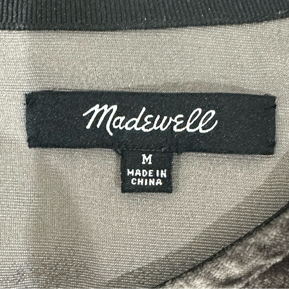 Madewell Velvet Tie Back Top Charcoal Gray - Picture 6 of 8